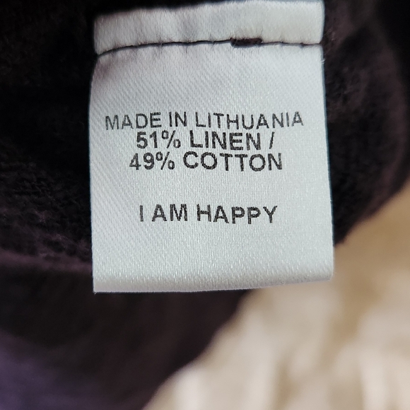 flax linen cotton gauze oversized tunic eggplant natural minimalist long Slv S - Picture 5 of 5